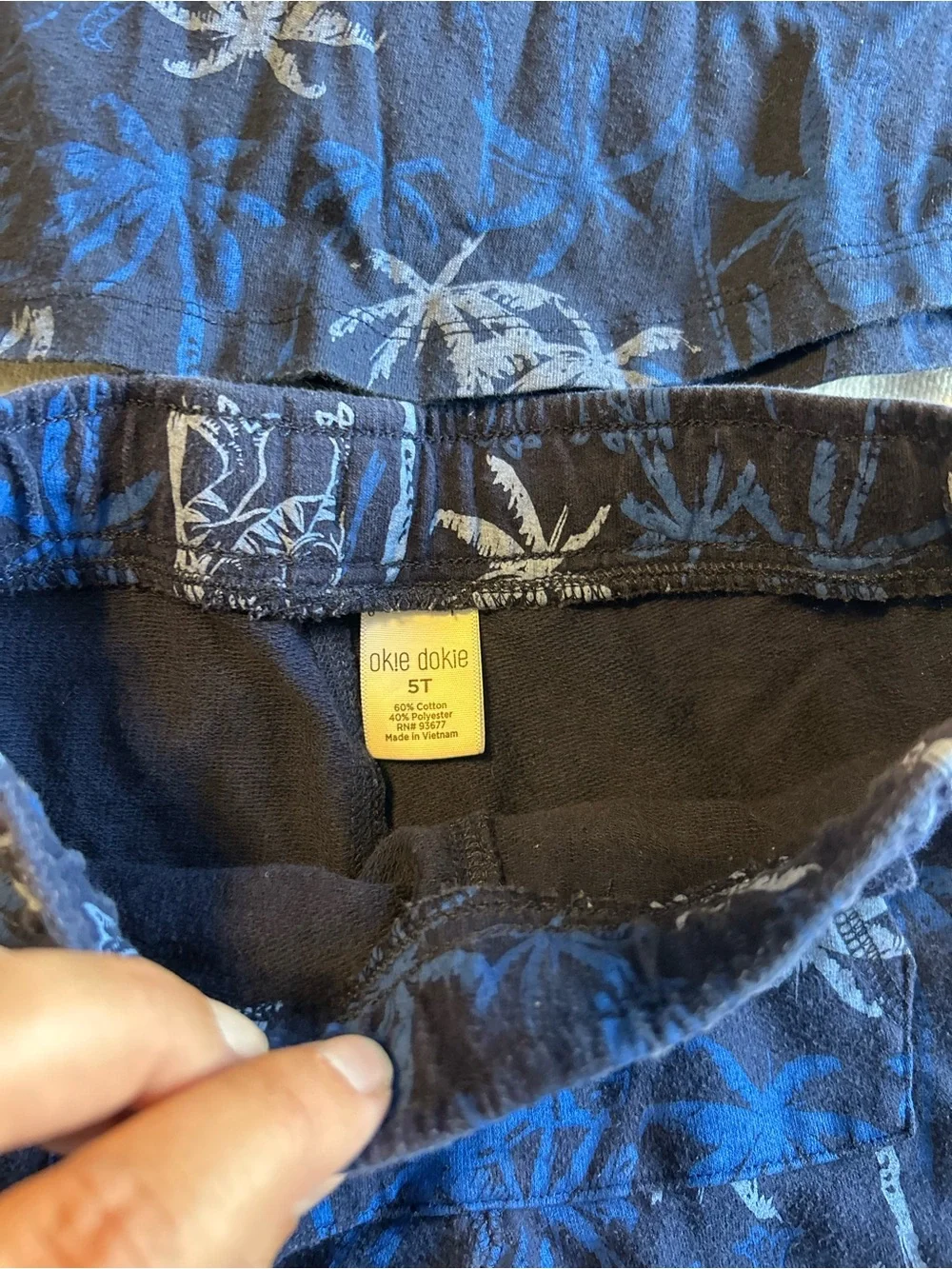 Boys Navy Palm Print Tank & Shorts Set Dinos and Palm Streets Size 5T